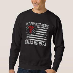 Manar My Favorite Nurse kallar mig Pappa American Lång Ärmad Tröja