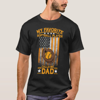 Manar My Favorite Softball Player ringer mig Pappa T Shirt