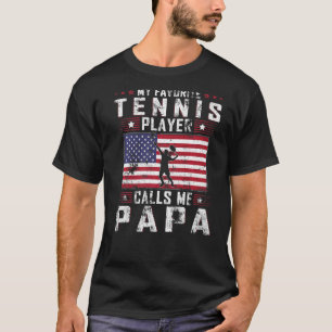 Manar My Favorite Tennis Player anropar mig Pappa T Shirt