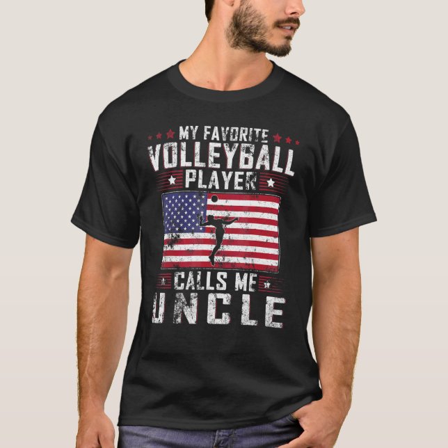 Manar My Favorite Volleyball Player kallar mig far T Shirt (Framsida)