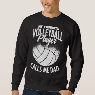 Manar My Favorite Volleyball Player kallar mig Pap Lång Ärmad Tröja