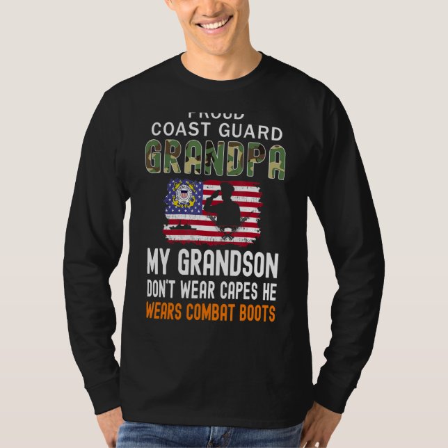 Manar My Grandson Wears Combat Boots Proud Kusten  T Shirt (Framsida)