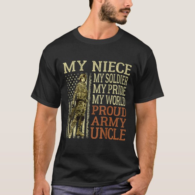Manar My Niece My Soldier Hero - Proud Army M T Shirt (Framsida)