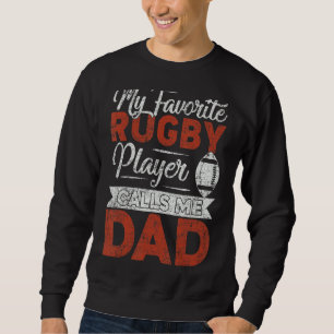 Manar My Rugby Player kallar mig Pappa Rugby Pappa Lång Ärmad Tröja