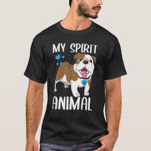 Manar My Spirit Animal Bulldog I Kärlek Pappa Hear T Shirt