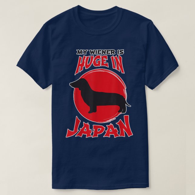 Manar My Wiener är enormt i Japan Superskoj Dachsh T Shirt (Design framsida)