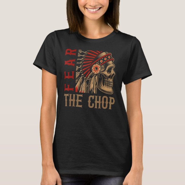 Manar Native Indian Chief Skull T Shirt (Framsida)