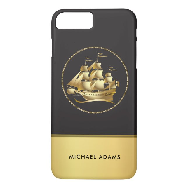 Manar Nautical Sailing Frakt med Monogram Case-Mate iPhone Skal (Baksida)