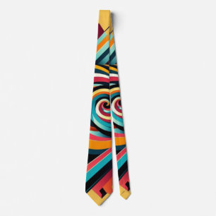 Manar Neck Tie: Colorful Geometric Design, Art Slips