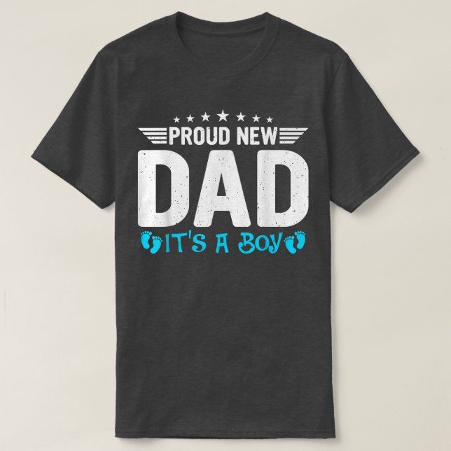 Manar New Pappa Gender Reveal Party Proud New Papp T Shirt (Design framsida)