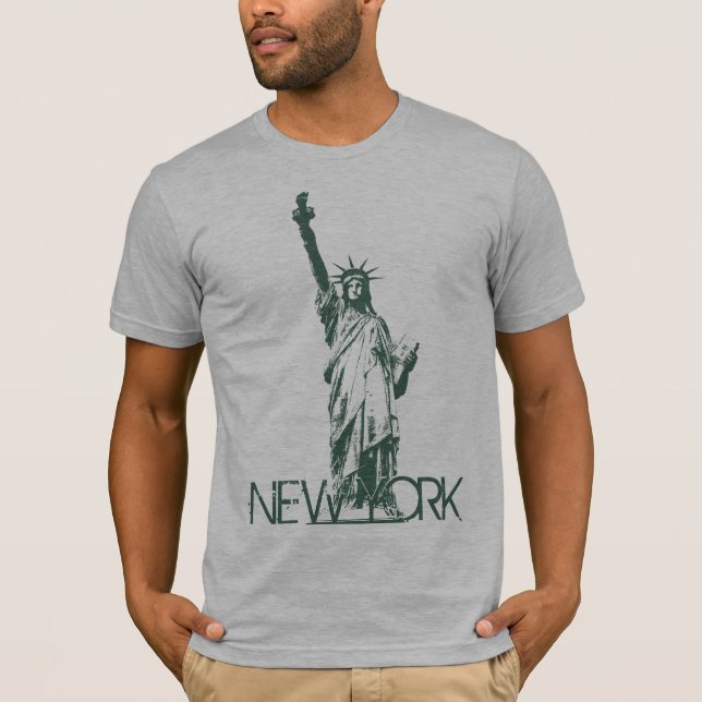 Manar New York T-shirts Frihetsgudinnan Shirts (Framsida)