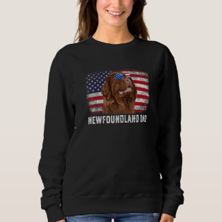 Manar Newfoundland Pappa Amerikanska Flagga T Shirt