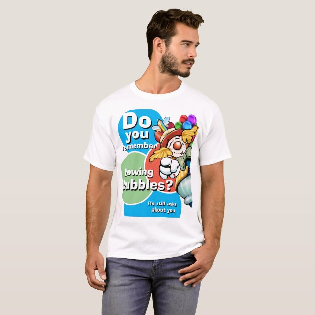 Manar Novelty KOMMER DU IHÅG BLOWING BUBBLES T Shirt (Hel framsida)