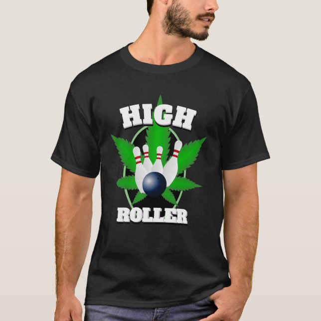 Manar Novelty Sports Bowling HIGH ROLLER T Shirt (Framsida)