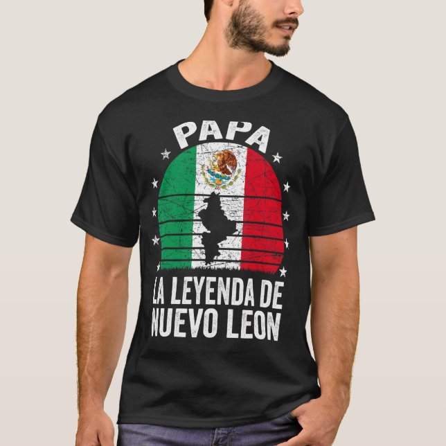 Manar Nuevo Leon Pappa Mexikanska Pappa Nuevo Leon T Shirt (Framsida)