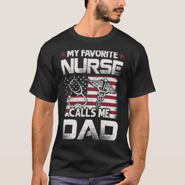 Manar Nurse Pappa Fars dag Mina favoritnäsanrop T Shirt (Framsida)