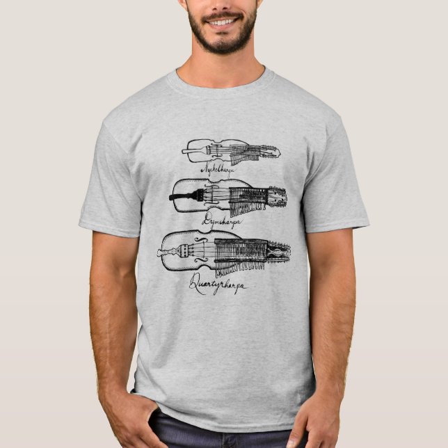 Manar Nyckelharpa tänder T-tröja T-shirt (Framsida)