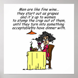Manar och Bra Vin Humor Poster