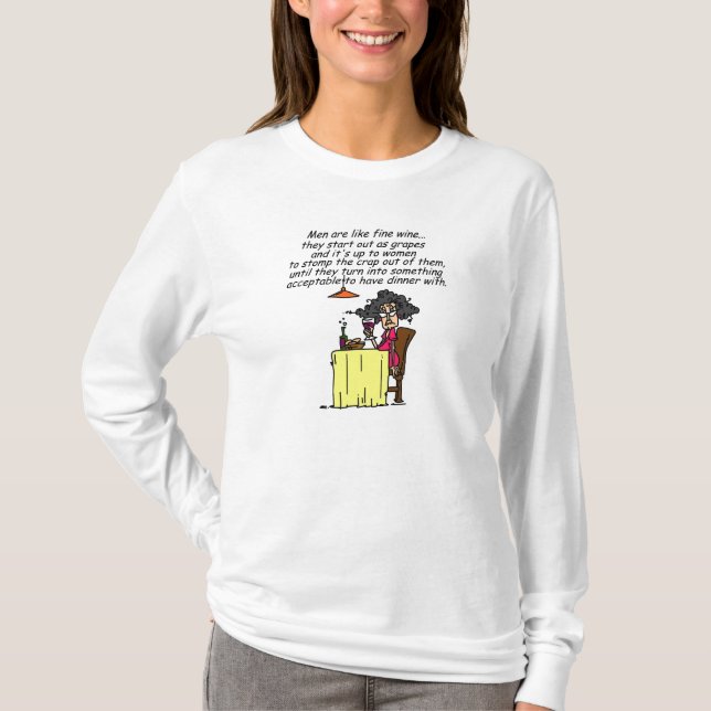 Manar och Bra Vin Humor T-shirt (Framsida)