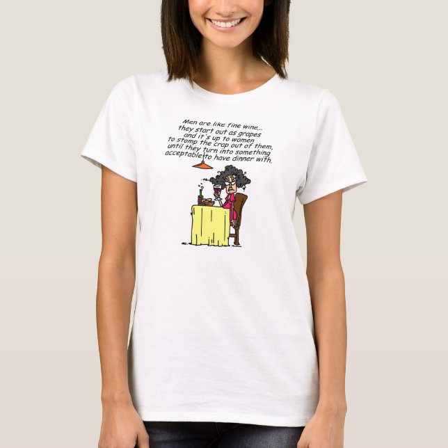 Manar och Bra Vin Humor T-shirt (Framsida)