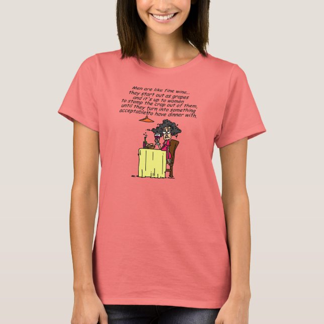 Manar och Bra Vin Humor Tee Shirt (Framsida)