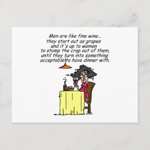 Manar och Bra Vin Humor Vykort