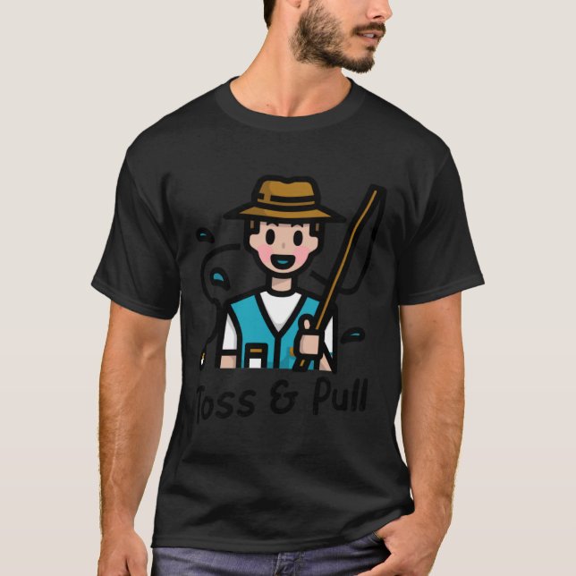 Manar och dra i fisket 3 t shirt (Framsida)