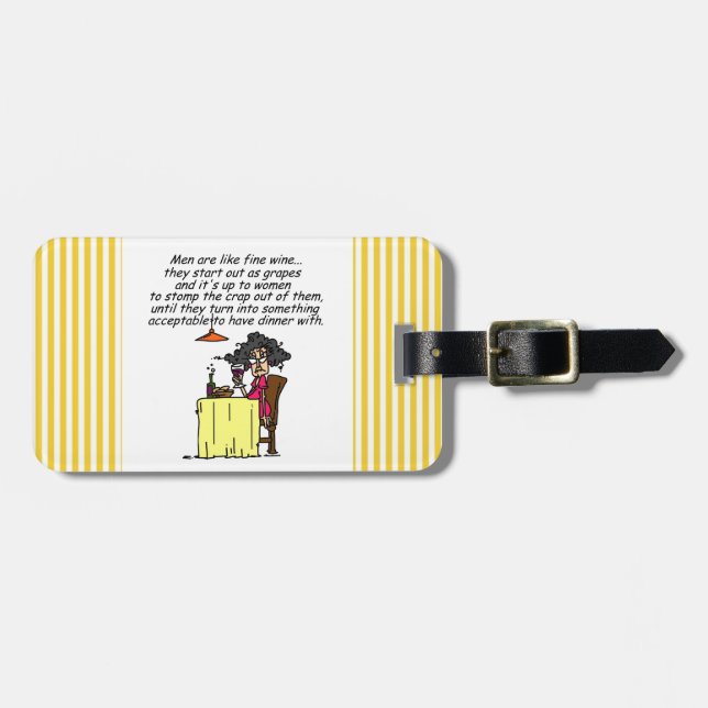 Manar och fin vinhumor bagagebricka (Horisontell Framsida)