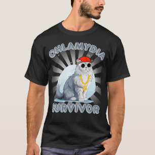 Manar och Humor Katt Meme Chlamydia Survivor F. T Shirt