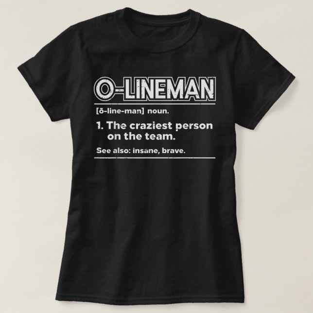 Manar offensiv O Lineman Definition Football Funy T Shirt (Design framsida)