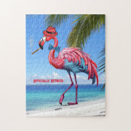 Manar Officially Retrött Flamingo Tropical Beach Pussel