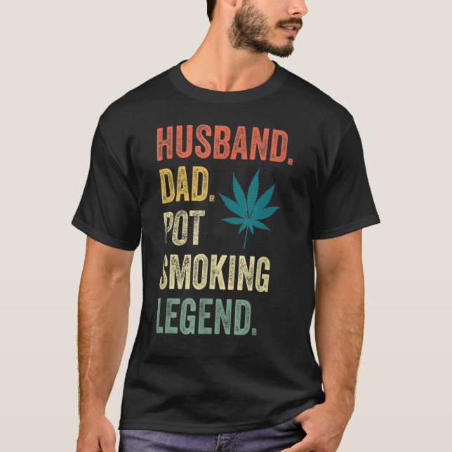 Manar Ogräs Pappa Stoner Make Pot Smoker Hu T Shirt (Framsida)