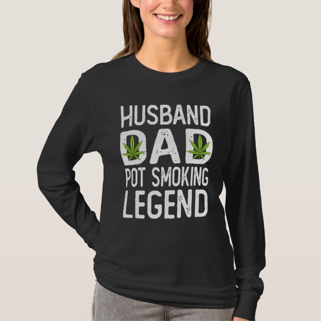 Manar Ogräs Pappa Stoner Make Pot Smoker Legend 2 T Shirt (Framsida)