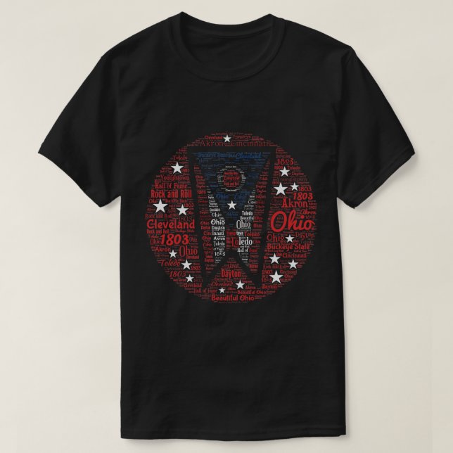 Manar Ohio Ord Art Mörk T-Shirt (Design framsida)