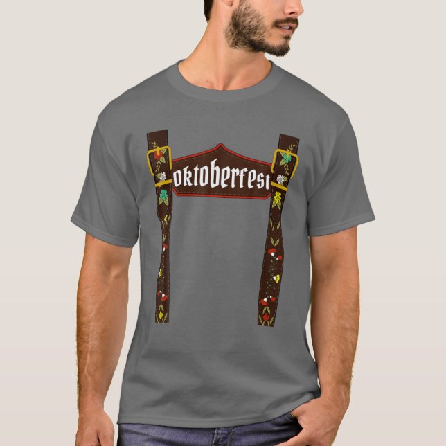 Manar oktober Lederhosen Costume Oktoberfest Bavar T Shirt (Framsida)