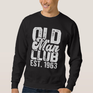 Manar Old Man Klubb Est 1963 Senior Citizen Humor Lång Ärmad Tröja