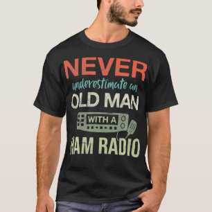 Manar Old Man med ham Radio Antenna Ham Radio Op T Shirt