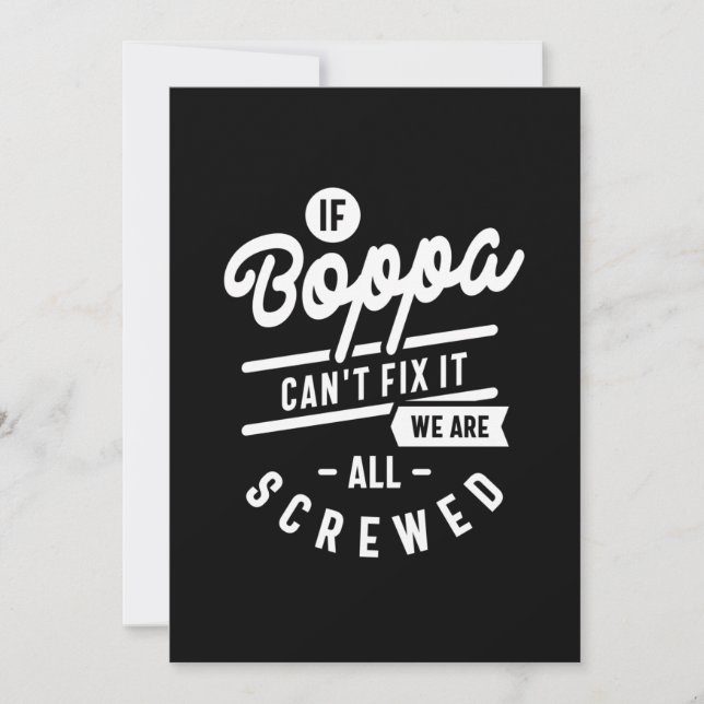 Manar om Boppa inte kan åtgärda det Fars dag gift Inbjudningar (Framsida)