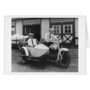 Manar om Harley Davidson-motorcykel med Sidecar Hälsningskort