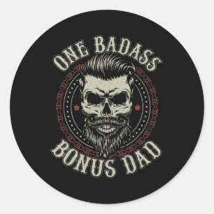 Manar One Badass Bonus Pappa Birthday Step Pappa Runt Klistermärke