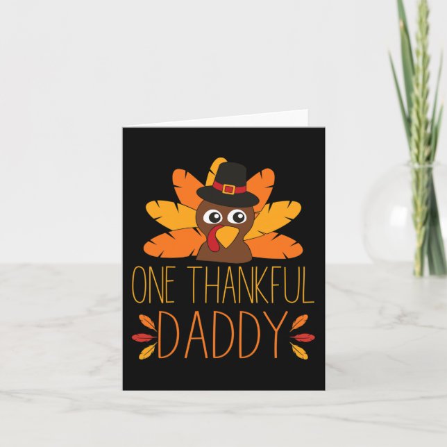 Manar One tacksamt pappa Turkey Thanksgiving Fall Kort (Framsida)
