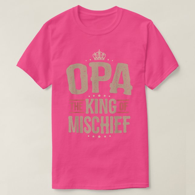 Manar Opa Kung i MisChief för manar Funny Far Da T Shirt (Design framsida)