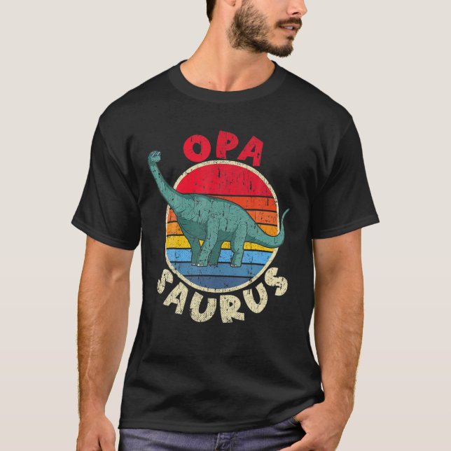 Manar Opa Saurus I Brachiosaurus Diplodocus I Fami T Shirt (Framsida)