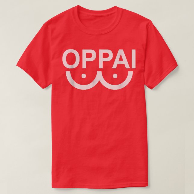 Manar Oppai Japansk Kawai Harajuku Street Roligt S T Shirt (Design framsida)