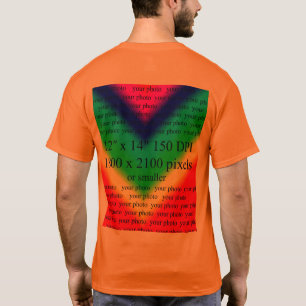 Manar Orange din fotogrundläggande T-skjortmall T-shirt