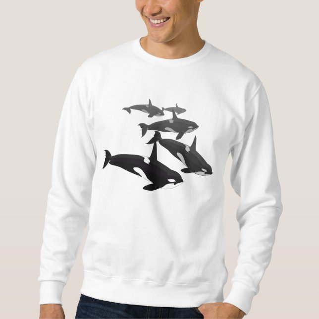 Manar Orca Whale Shirt Killer Whale Art Sweatshirt (Framsida)