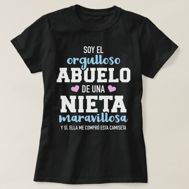 Manar Orgulloso abuelo de una nieta maravillosa T- T Shirt (Design framsida)