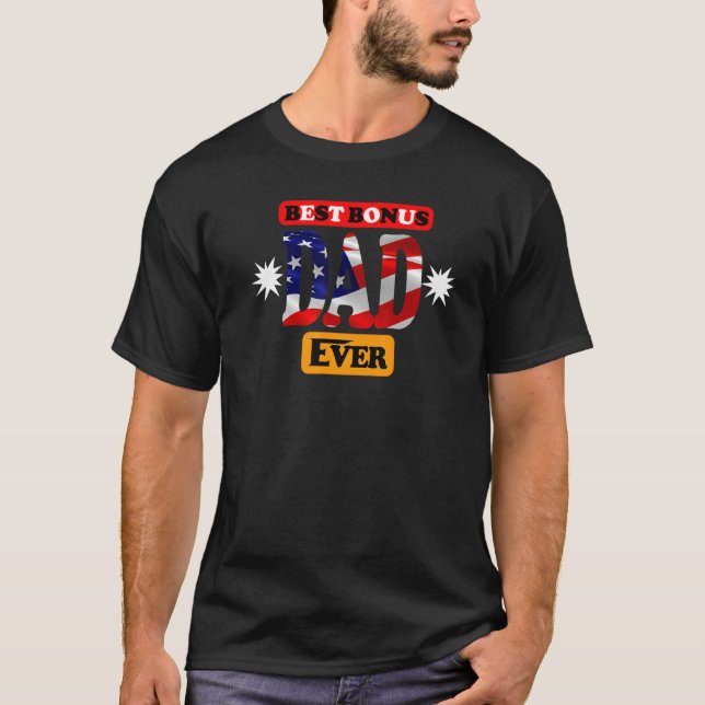 Manar Original Best Bonus Pappa någonsin Stepdad a T Shirt (Framsida)