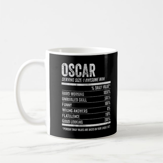 Manar Oscar Nutrition Personlig Namn Shirt Funny Kaffemugg (Vänster)
