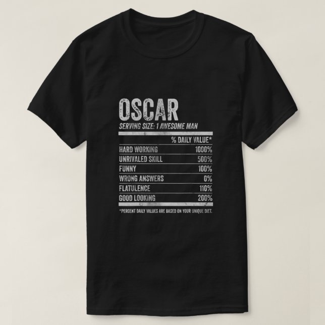 Manar Oscar Nutrition Personlig Namn Shirt Funny T Shirt (Design framsida)